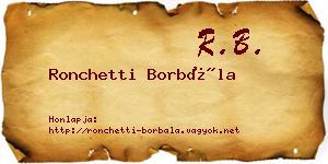 Ronchetti Borbála névjegykártya